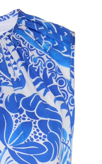 Shop Andrew Gn Paisley-print Plissé-silk Midi Dress In Multi