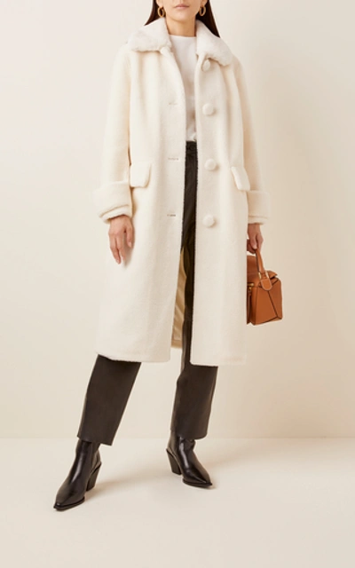 Shop Stand Studio Karissa Faux Shearling Teddy Coat In White