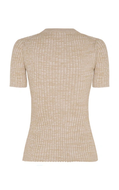 Shop Anna Quan Bebe Ribbed Cotton Top In Neutral