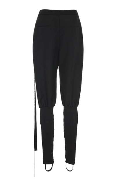 Shop Loewe Crystal-embellished Wool-blend Skinny Pants In Black