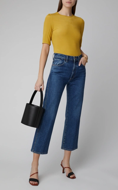 Shop Goldsign The Cropped A Jean In Medium Wash