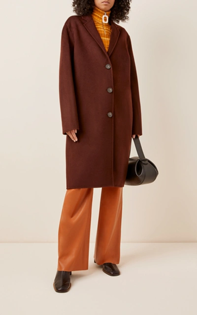 Shop Acne Studios Avalon Double Oversized Wool Coat In Red