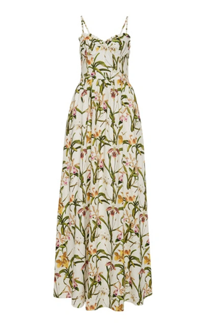 Shop Agua By Agua Bendita Acacia Floral Maxi Dress In White