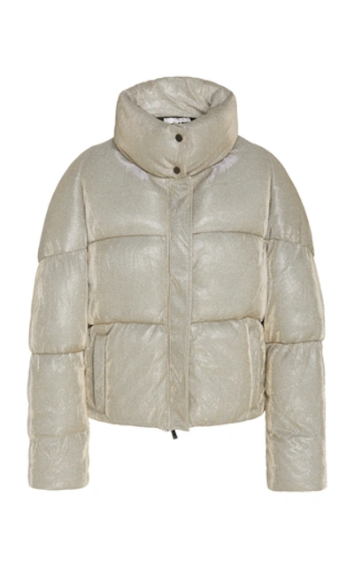 Shop Apparis Paula Cropped Metallic Puffer Jacket