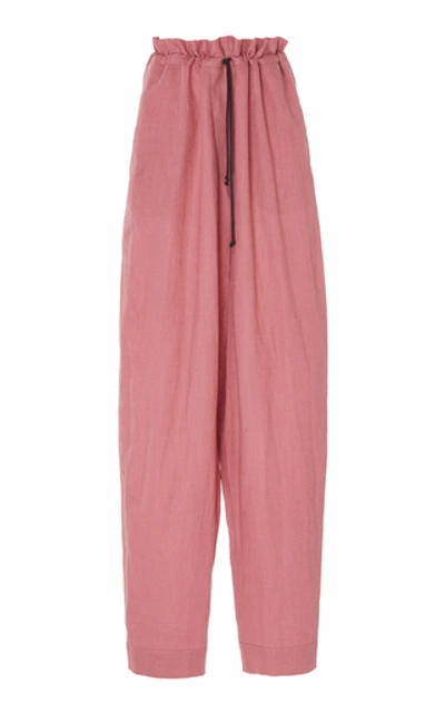 Shop Albus Lumen Agaso Linen Wide-leg Pants In Pink