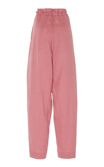 Shop Albus Lumen Agaso Linen Wide-leg Pants In Pink