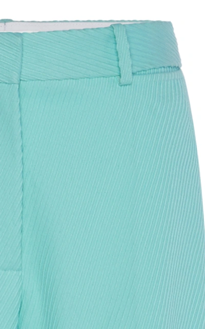 Shop Victoria Beckham Cotton-twill Straight-leg Pants In Blue
