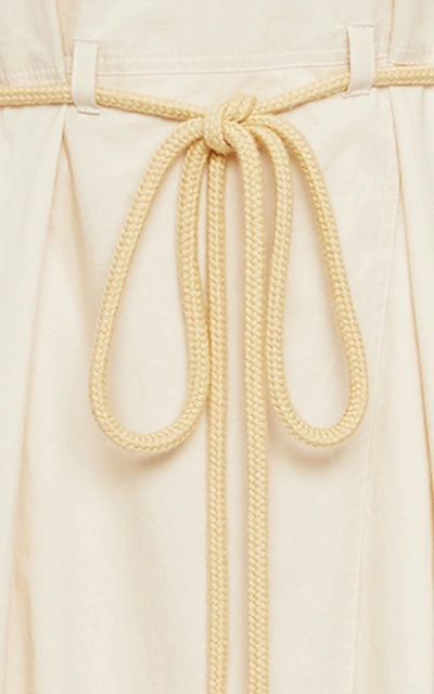 Shop Nanushka Hanna Cotton-twill Midi Dress In White