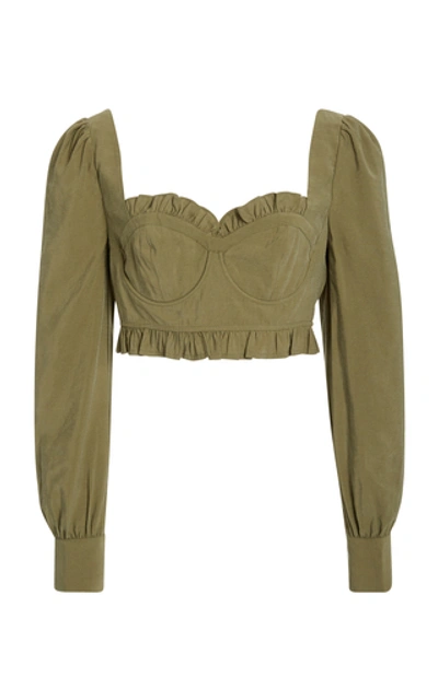 Shop Atoir More Then Love Taffeta Cropped Top In Neutral