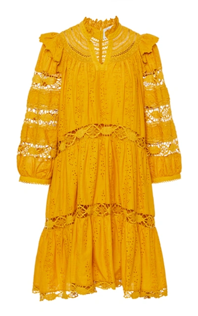 Shop Sea Lea Cotton Mini Dress In Yellow