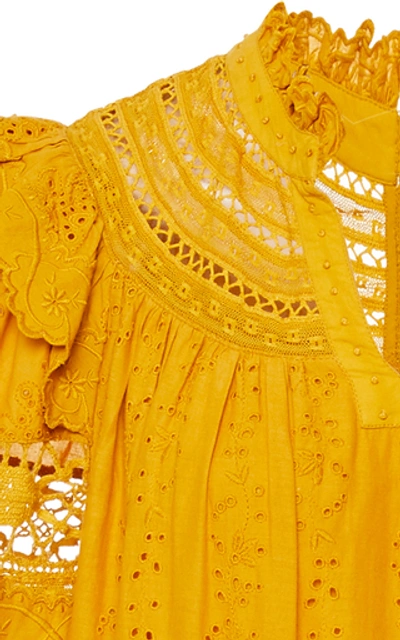 Shop Sea Lea Cotton Mini Dress In Yellow