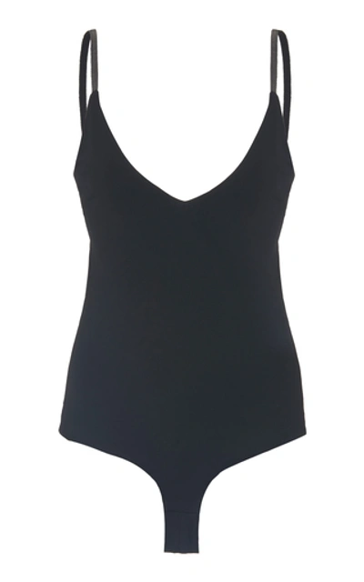 Shop Brunello Cucinelli Stretch-jersey Bodysuit In Black