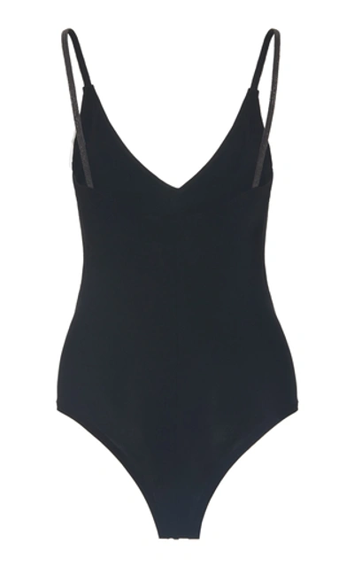 Shop Brunello Cucinelli Stretch-jersey Bodysuit In Black