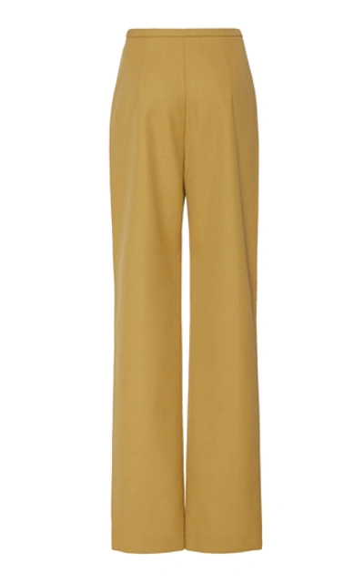 Shop Totême Arles High-rise Crepe Straight-leg Trousers In Brown