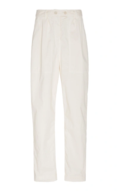 Shop Nili Lotan Cyro Cotton-blend Pants In White