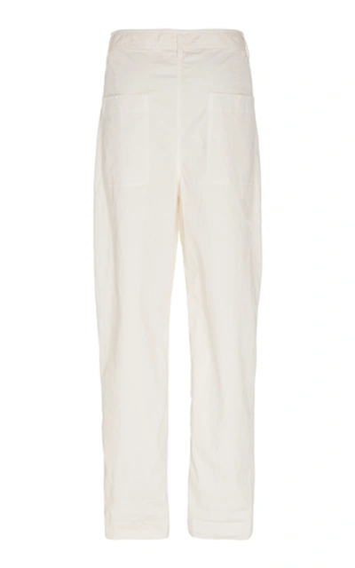 Shop Nili Lotan Cyro Cotton-blend Pants In White