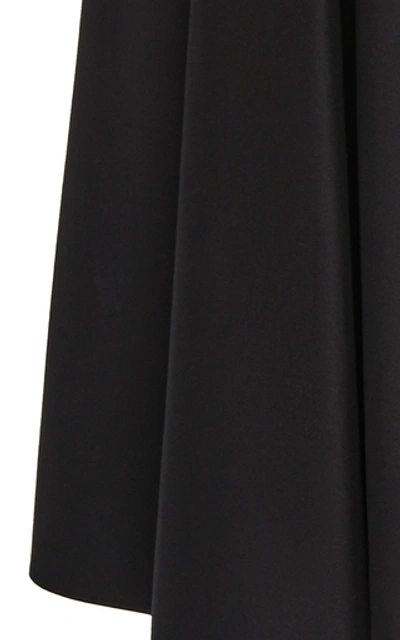 Shop Khaite Meryl Pleated Cotton Skirt In Black