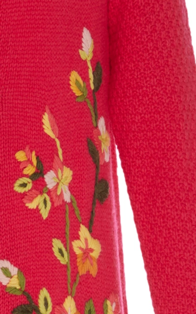 Shop Loveshackfancy Valencia Floral Embroidered Duster In Red