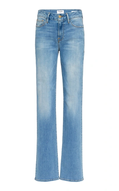 Shop Frame Le Mini Boot Mid-rise Bootcut Jeans In Medium Wash