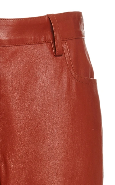 Shop Joseph Cindy Lambskin Leather Pants In Red