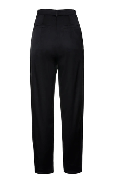 Shop Magda Butrym Harwich Pleated Satin Pants In Black