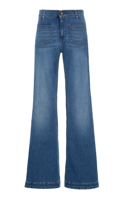 Shop Red Valentino Wide Leg Jeans In Blue