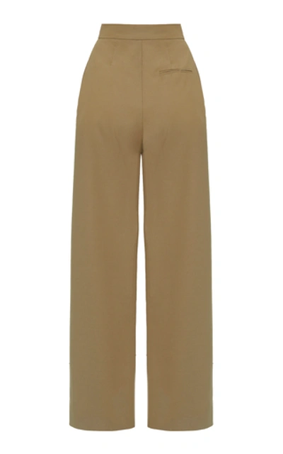 Shop Aleksandre Akhalkatsishvili High-rise Wool Pants In Brown