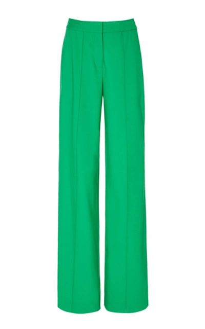 Shop Adam Lippes Pintuck Wide Leg Trousers In Green