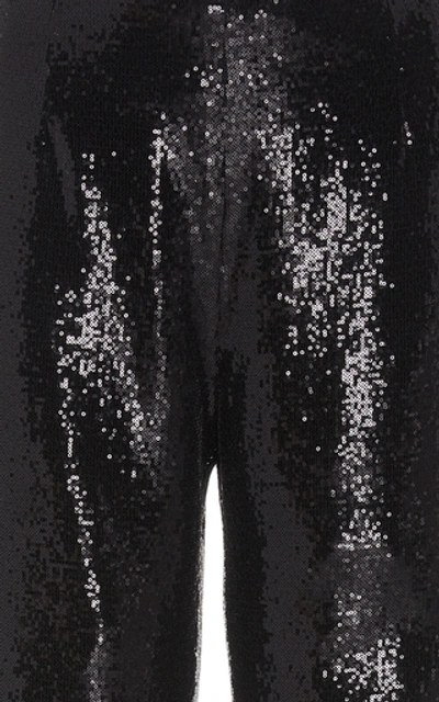 Shop Galvan Ando Sequin-embellished Cady Pants In Black