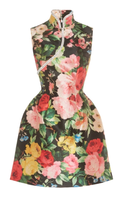 Shop Richard Quinn Floral-print Taffeta Dress