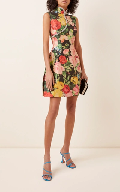 Shop Richard Quinn Floral-print Taffeta Dress