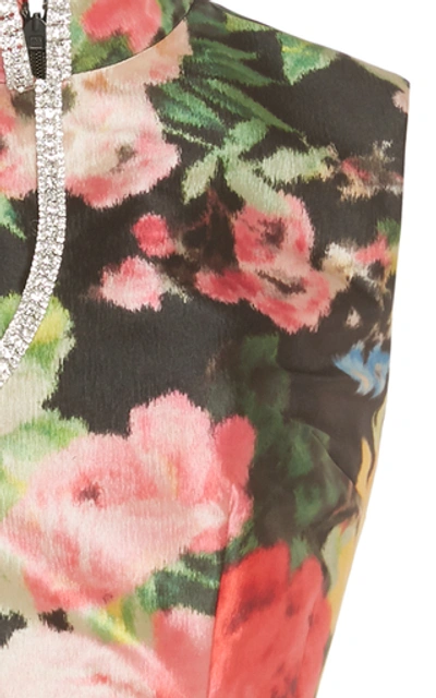 Shop Richard Quinn Floral-print Taffeta Dress