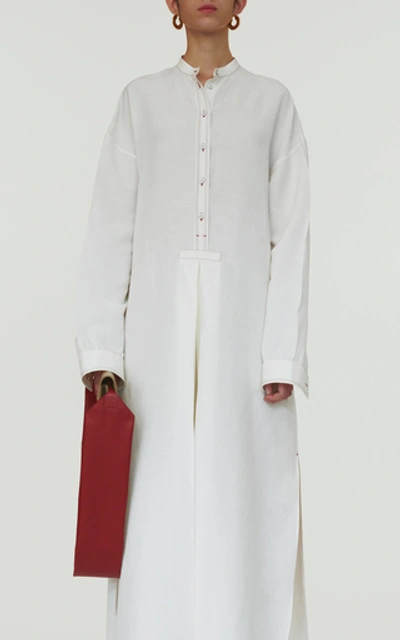 Shop Jil Sander Marina Buttoned Maxi Dress In White