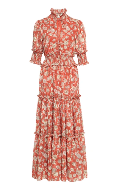 Shop Alexis Isarra Smocked Midi Dress In Floral