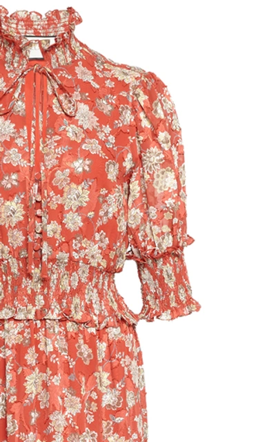 Shop Alexis Isarra Smocked Midi Dress In Floral