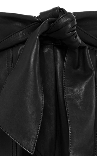 Shop Jonathan Simkhai Vegan Leather Tie Waist Pants In Black