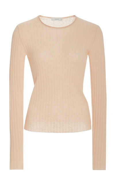 Shop Vince Ribbed-knit Cashmere Sweater In Pink