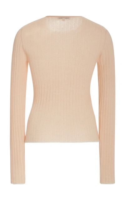 Shop Vince Ribbed-knit Cashmere Sweater In Pink