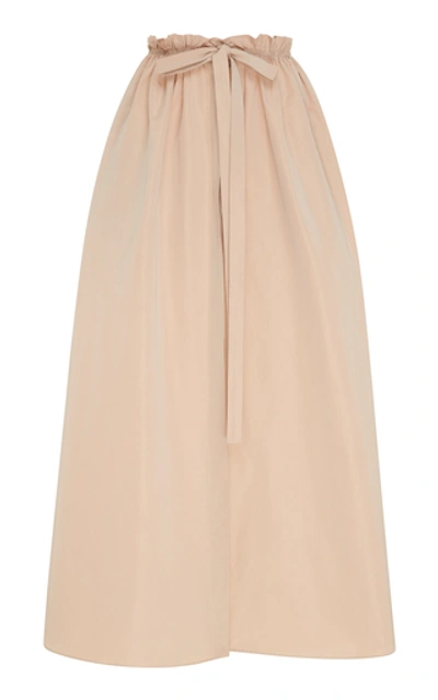 Shop Givenchy Pleated Cotton-blend Maxi Skirt In Neutral