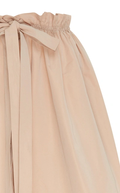 Shop Givenchy Pleated Cotton-blend Maxi Skirt In Neutral