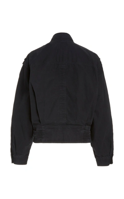 Shop Isabel Marant Étoile Zonca Belted Denim Jacket In Black