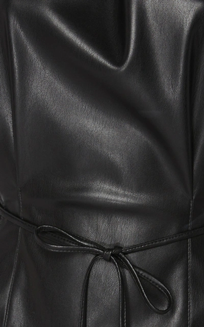 Shop Nanushka Elodia One-shoulder Faux Leather Top In Black