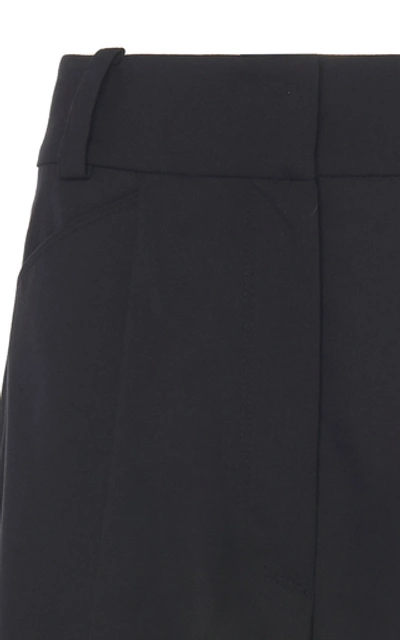 Shop Low Classic Cuffed Wool Shorts In Navy
