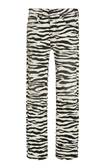 Shop R13 Kick Fit Zebra-print Jeans In Animal