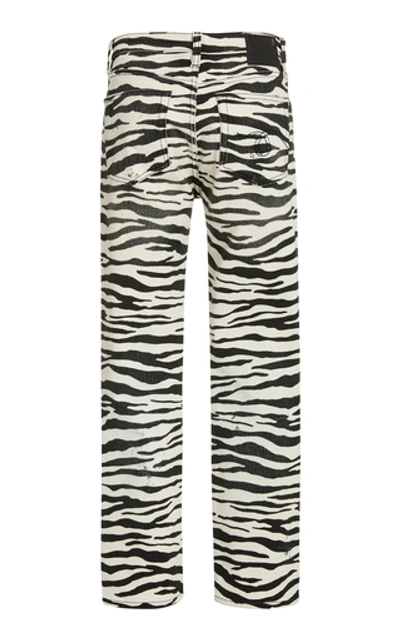 Shop R13 Kick Fit Zebra-print Jeans In Animal