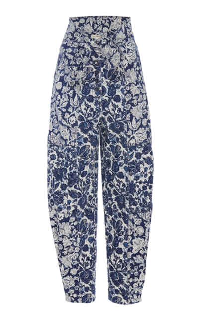 Shop Ulla Johnson Storm Stretch High-rise Straight-leg Jeans In Floral