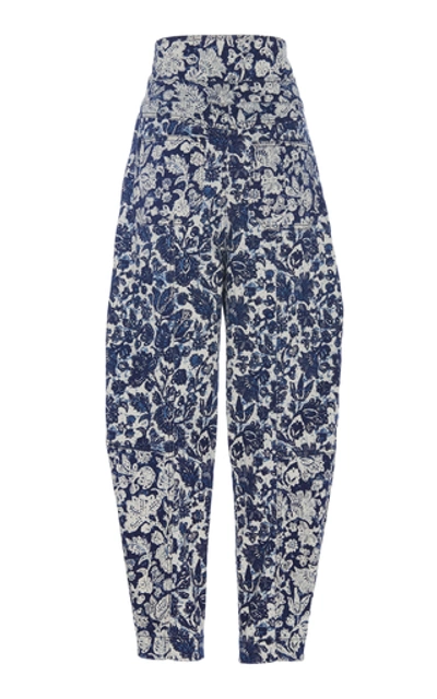 Shop Ulla Johnson Storm Stretch High-rise Straight-leg Jeans In Floral