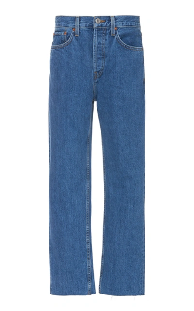 Shop Re/done High-rise Straight-leg Jeans In Medium Wash