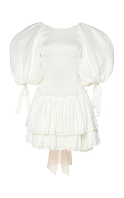 Shop Aje Overture Laced Ballet Mini Dress In White