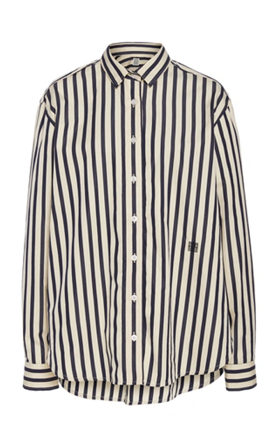 Shop Totême Capri Striped Cotton Poplin Shirt